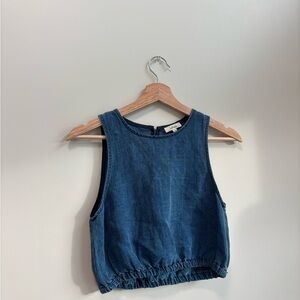 Wilfred Indigo Denim Cropped Tank